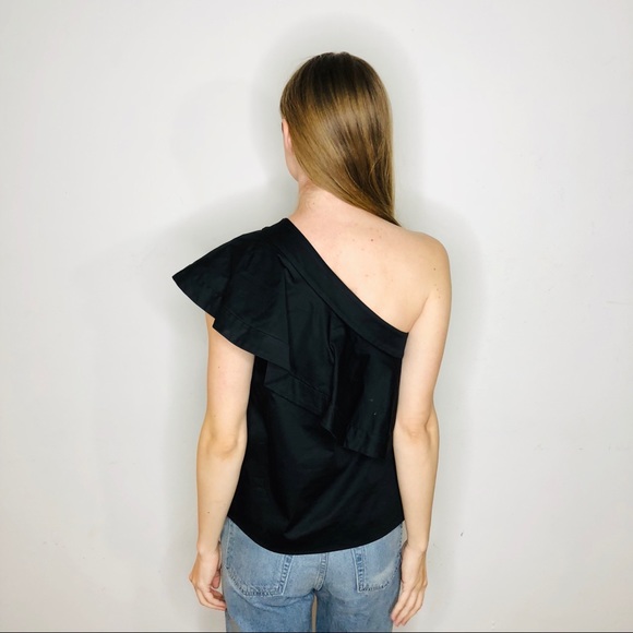 SALONI BEADED COLLAR RUFFLE TOP BLACK SHOPBOP 2 - Picture 3 of 7